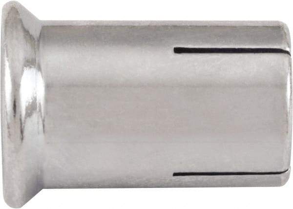 Powers Fasteners - 1/2" Diam, 5/8" Drill, 1" OAL, Drop-In Concrete Anchor - 1008 Carbon Steel, Zinc-Plated Finish, Hammer Drive, 5/8" Thread Length - Benchmark Tooling