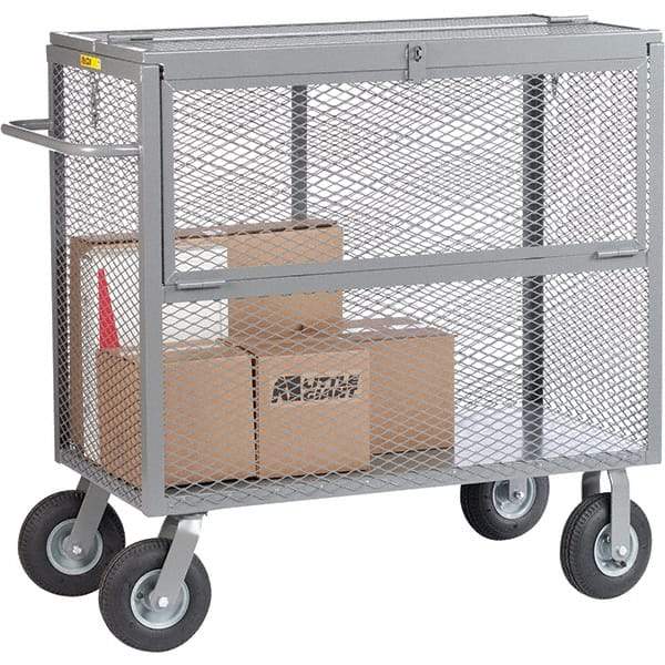 Little Giant - 1,200 Lb Capacity, 1 Shelf, Security Cart - 48" Long x 24" Wide x 51" High - Benchmark Tooling