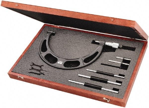 Starrett - Interchangeable-Anvil Micrometers Operation Type: Mechanical Minimum Measurement (Decimal Inch): 6.0000 - Benchmark Tooling