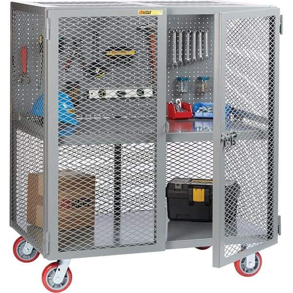 Little Giant - 2,000 Lb Capacity, 1 Shelf, Security Cart - 27" Long x 27" Wide x 56" High - Benchmark Tooling
