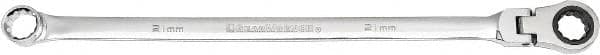 GearWrench - 21mm 12 Point Ratcheting Box Wrench - Double End, 1-7/32" Head Diam x 9/16" Head Thickness, 18-11/16" OAL, Chrome Finish - Benchmark Tooling