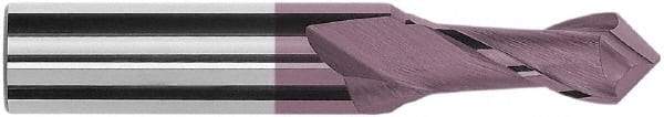 Magafor - 3/16" Diam, 3/8" LOC, 2 Flute, 90° Point Angle, Solid Carbide Drill Mill - Hard'X Finish, 2" OAL, 1/4" Shank Diam - Benchmark Tooling