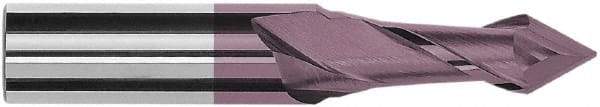 Magafor - 10mm Diam, 0.71" LOC, 2 Flute, 60° Point Angle, Solid Carbide Drill Mill - Hard'X Finish, 2-3/4" OAL, 0.472" Shank Diam - Benchmark Tooling