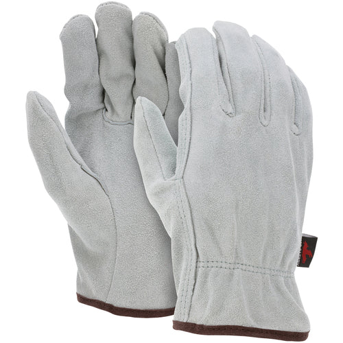 Drivers Glove - Natural Pearl Gray Split Leather - Select Grade - Straight Thumb - Size Large - Benchmark Tooling