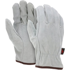 Drivers Glove - Natural Pearl Gray Split Leather - Select Grade - Straight Thumb - Size Large - Benchmark Tooling