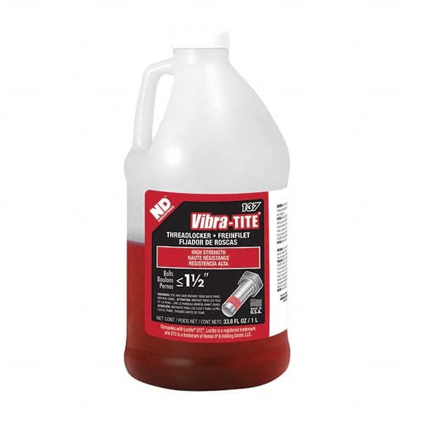 Vibra-Tite - 1 L Jug, Red, High Temp/High Strength Threadlocker - Benchmark Tooling