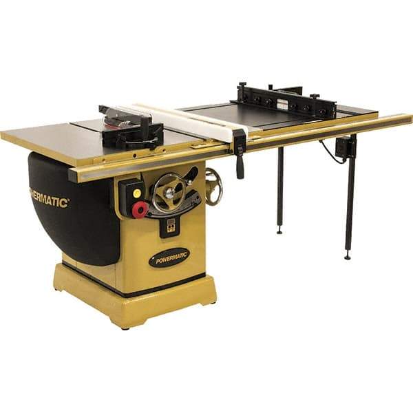 Jet - 10" Blade Diam, 5/8" Arbor Diam, 1 Phase Table Saw - 3 hp, 230 Volt, 11-1/4" Cutting Depth - Benchmark Tooling