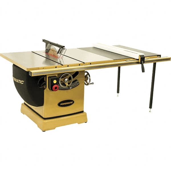 Jet - 14" Blade Diam, 1" Arbor Diam, 3 Phase Table Saw - 7.5 hp, 230/460 Volt, 15-1/2" Cutting Depth - Benchmark Tooling