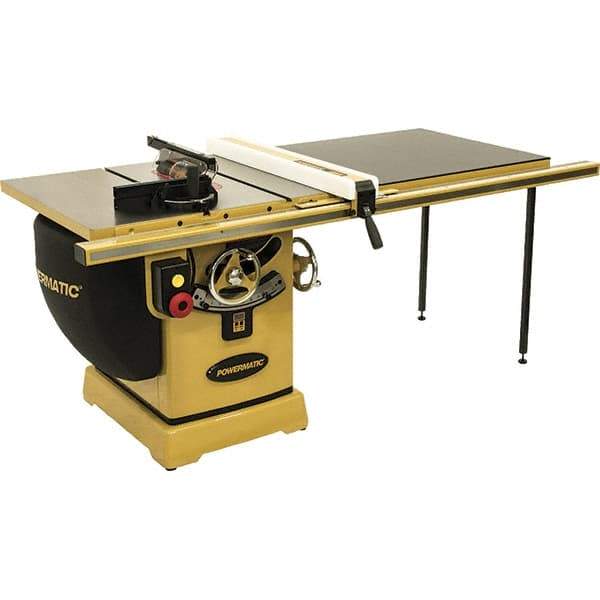 Powermatic - 10" Blade Diam, 5/8" Arbor Diam, 1 Phase Table Saw - 5 hp, 230 Volt, 11-1/4" Cutting Depth - Benchmark Tooling