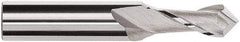 Magafor - 0.4mm Diam, 0.032" LOC, 2 Flute, 90° Point Angle, Solid Carbide Drill Mill - Bright Finish, 1-1/2" OAL, 0.118" Shank Diam - Benchmark Tooling