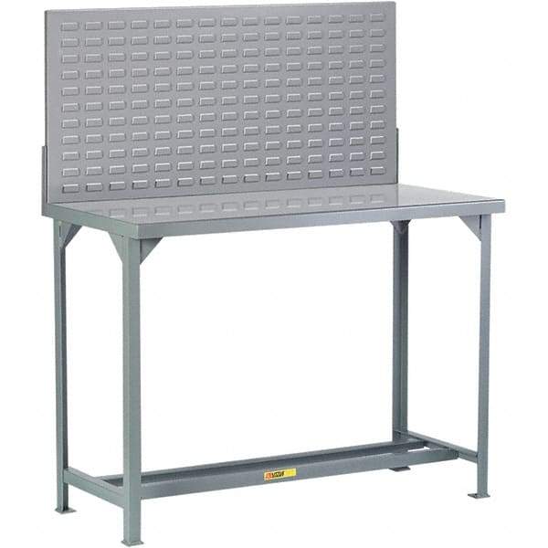 Little Giant - 60 Wide x 24" Deep x 60" High, Steel Workbench with Pegboard - Fixed Legs - Benchmark Tooling