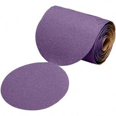 3M - 6" Diam, 320 Grit Ceramic Adhesive PSA Disc - Extra Fine Grade, Purple, Polyester Backing, Flexible, 12,000 Max RPM, Use with Random Orbital Sanders - Benchmark Tooling