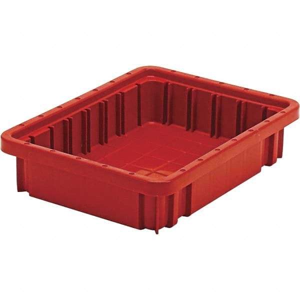 Quantum Storage - 20 Lb Load Capacity Red Polypropylene Dividable Container - Stacking, 2-1/2" Long x 8.3" Wide x 16-1/2" High - Benchmark Tooling