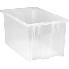 Quantum Storage - 90 Lb Load Capacity Clear Polypropylene Tote Container - Stacking, Nesting, 9" Long x 11" Wide x 18" High - Benchmark Tooling