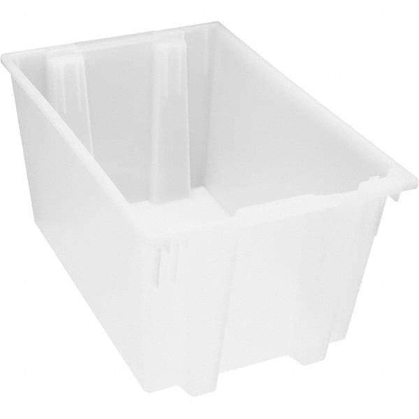 Quantum Storage - 100 Lb Load Capacity Clear Polypropylene Tote Container - Stacking, Nesting, 15" Long x 19-1/2" Wide x 29" High - Benchmark Tooling