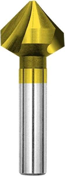 Magafor - 1/2" Head Diam, 1/4" Shank Diam, 82° Cobalt Countersink - 2" OAL, Single End, Straight Shank, Right Hand Cut - Benchmark Tooling