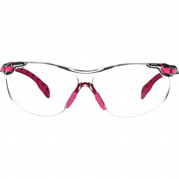 3M - Clear Lenses, Frameless Safety Glasses - Anti-Fog, Pink, Black Frame, Size Universal, Wrap Around - Benchmark Tooling