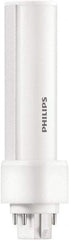 Philips - 5 Watt LED Commercial/Industrial 2 Pin Lamp - 3,500°K Color Temp, 580 Lumens, 60 Volts, PLC, 50,000 hr Avg Life - Benchmark Tooling