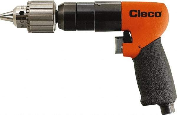 Cleco - 1/2" Keyed Chuck - Pistol Grip Handle, 1,200 RPM, 0.2 LPS, 25 CFM, 1.2 hp, 90 psi - Benchmark Tooling