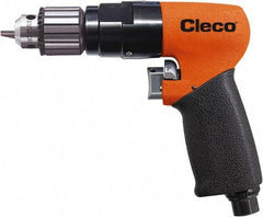 Cleco - 3/8" Reversible Keyed Chuck - Pistol Grip Handle, 1,800 RPM, 0.16 LPS, 20 CFM, 1 hp, 90 psi - Benchmark Tooling