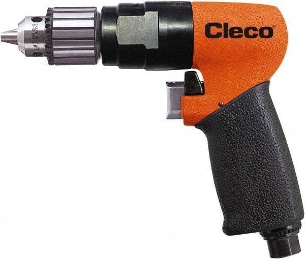 Cleco - 3/8" Keyed Chuck - Pistol Grip Handle, 2,800 RPM, 0.2 LPS, 25 CFM, 1 hp, 90 psi - Benchmark Tooling