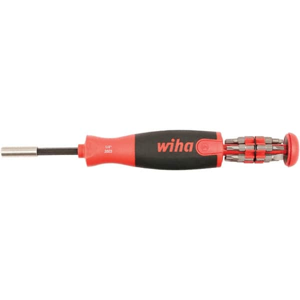 Wiha - 13 Piece, 1/4" Drive Screwdriver Bit Set - #1 & #2 Phillips, T20, T25 & T30 Torx, #1 & #2 Square Recess, #1 & #2 Slotted, Hex - Benchmark Tooling