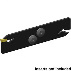 Kennametal - 32mm Blade Height, 3.4mm Blade Width, 150.25mm OAL, Neutral Cut, Double End Indexable Cut-Off Blade - 50mm Max Depth of Cut, EVBS Blade, Beyond Evolution Series - Benchmark Tooling