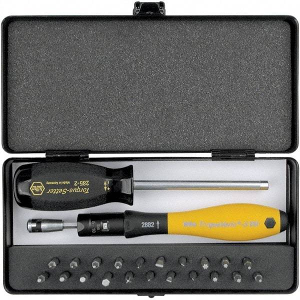 Wiha - Magnetic Screwdriver with 32-Piece Tamperproof Bit Set - Phillips & Torx Tip - Benchmark Tooling