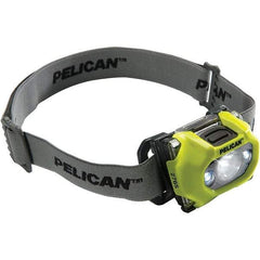 Pelican Products, Inc. - White LED Bulb, 155 Lumens, Hands-free Flashlight - Yellow Polycarbonate Body, 3 AAA Alkaline Batteries Included - Benchmark Tooling