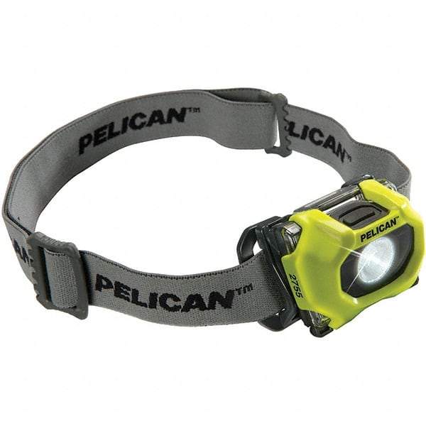 Pelican Products, Inc. - White LED Bulb, 118 Lumens, Hands-free Flashlight - Yellow Polycarbonate Body, 3 AAA Alkaline Batteries Included - Benchmark Tooling