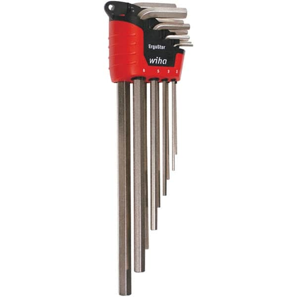 Wiha - 9 Piece, L-Key Long Arm Hex Key Set - 1.5 to 10mm Range, Nickel Plated - Benchmark Tooling