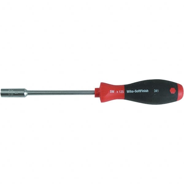 Wiha - 5.5mm Solid Shaft Magnetic Tip Nutdriver - Cushion Grip Handle, 9-13/32" OAL - Benchmark Tooling