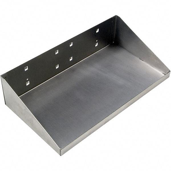 Triton - Stainless Steel Pegboard Shelf - For Use with Stainless Steel Square Hole LocBoards Pegboards - Benchmark Tooling