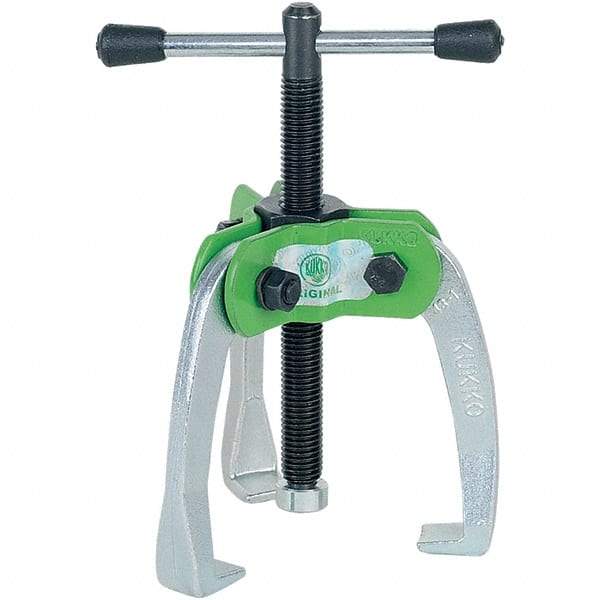 KUKKO - 3 Jaw, 1/4" to 2-3/8" Spread, 1-1/2 Ton Capacity, Jaw Puller - 2" Reach, For Bearings, Gears, Discs - Benchmark Tooling