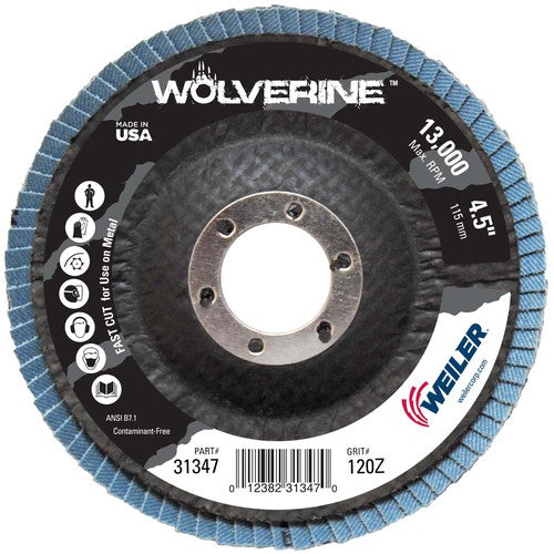 4-1/2″ Vortec Pro Abrasive Flap Disc, Angled, Phenolic Backing, 120Z, 7/8″ Arbor Hole - Benchmark Tooling