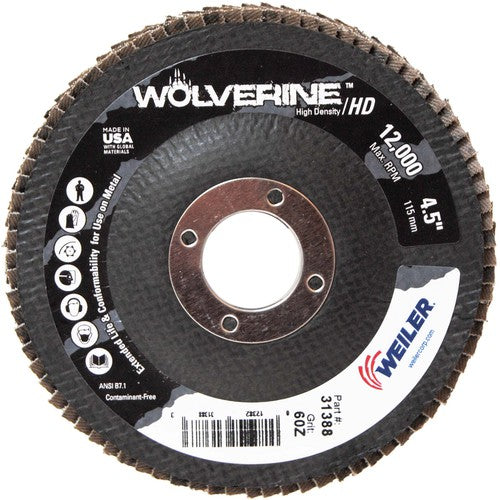 4 1/2″ - 7/8″ - 60 Grit - T29 Zirconium Wolverine Fast Cut Flap Disc - Benchmark Tooling