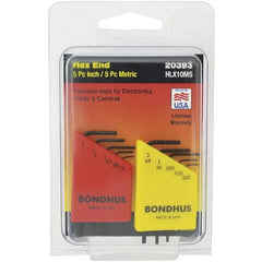 Bondhus - 10 Piece, L-Key Hex Key Set - .028 to 5/64" Range, Protanium Steel - Benchmark Tooling