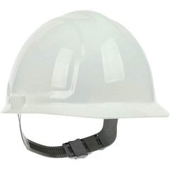 PRO-SAFE - ANSI Type I, Class E Rated, 4-Point, Pin Lock Adjustment Hard Hat - White, Standard Brim - Benchmark Tooling