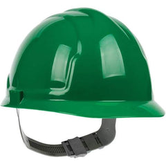 PRO-SAFE - ANSI Type I, Class E Rated, 4-Point, Pin Lock Adjustment Hard Hat - Green, Standard Brim - Benchmark Tooling