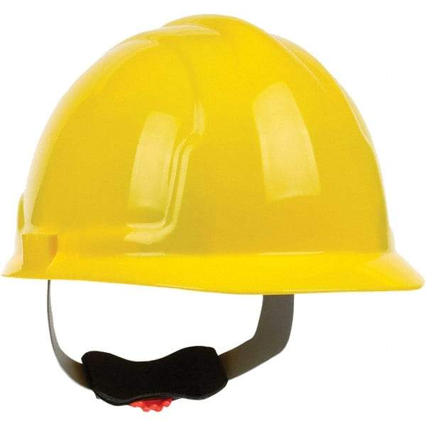 PRO-SAFE - ANSI Type I, Class E Rated, 4-Point, Ratchet Adjustment Hard Hat - Yellow, Standard Brim - Benchmark Tooling