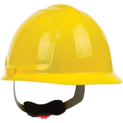 PRO-SAFE - ANSI Type I, Class E Rated, 4-Point, Ratchet Adjustment Hard Hat - Yellow, Standard Brim - Benchmark Tooling