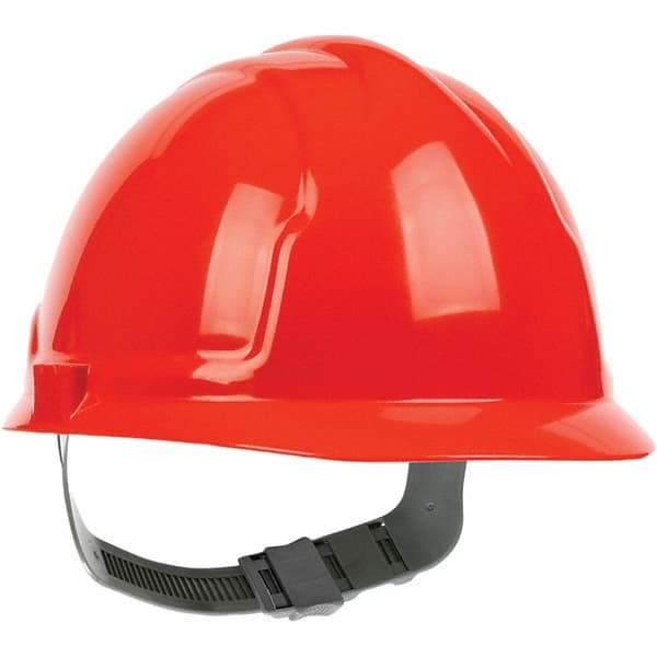 PRO-SAFE - ANSI Type I, Class E Rated, 4-Point, Pin Lock Adjustment Hard Hat - Hi-Viz Orange, Standard Brim - Benchmark Tooling