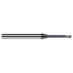 3/16″ Dia. × 1/4″ Shank × 0.15″ DOC × 4″ OAL, Carbide AlTiN, 2 Flute, Ballnose End Mill - Exact Industrial Supply