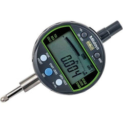 Mitutoyo - 0 to 1/2" Range, 0.00005, 0.0001 & 0.0005" Graduation, Electronic Drop Inidicator - Lug Back, 0.0001" Accuracy, LCD Display, Inch & Metric - Benchmark Tooling