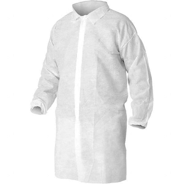 KleenGuard - 3XL, White Lab Coat - SMMMS Material, Snap Front, Elastic Cuffs - Benchmark Tooling