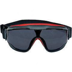 3M - Size Universal, Gray Polycarbonate Anti-Fog Lens, Safety Goggles - Indirect Vent, Black/Red Frame - Benchmark Tooling