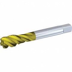 Kennametal - 1/4-19 G G Internal Thread Taper Thread Forming Tap - Solid Carbide, TiN Finish, 100mm OAL, 15mm Thread Length, Right Hand Thread, Series T857 - Exact Industrial Supply