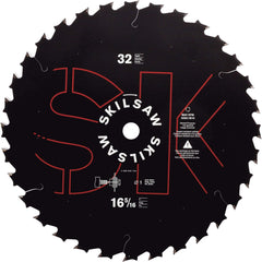 Skilsaw - 8-1/4" Diam, 5/8" Arbor Hole Diam, 24 Tooth Wet & Dry Cut Saw Blade - Carbide-Tipped, Cutoff Action, Diamond Arbor - Benchmark Tooling