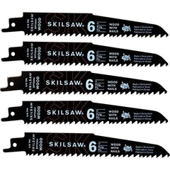 Skilsaw - 9" Long x 1" Thick, Bi-Metal Reciprocating Saw Blade - Straight Profile, 8 to 10 TPI, Toothed Edge, Universal Shank - Benchmark Tooling