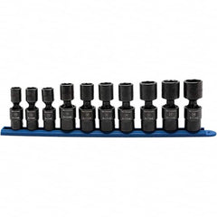 GearWrench - 10 Piece 1/2" Drive Black Finish Impact Socket Set - 6 Points, 13mm to 24mm Range, Metric Measurement Standard - Benchmark Tooling